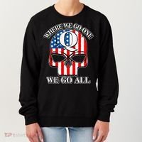 QAnon American Flag Skull Women's Sweatshirt thumb 0