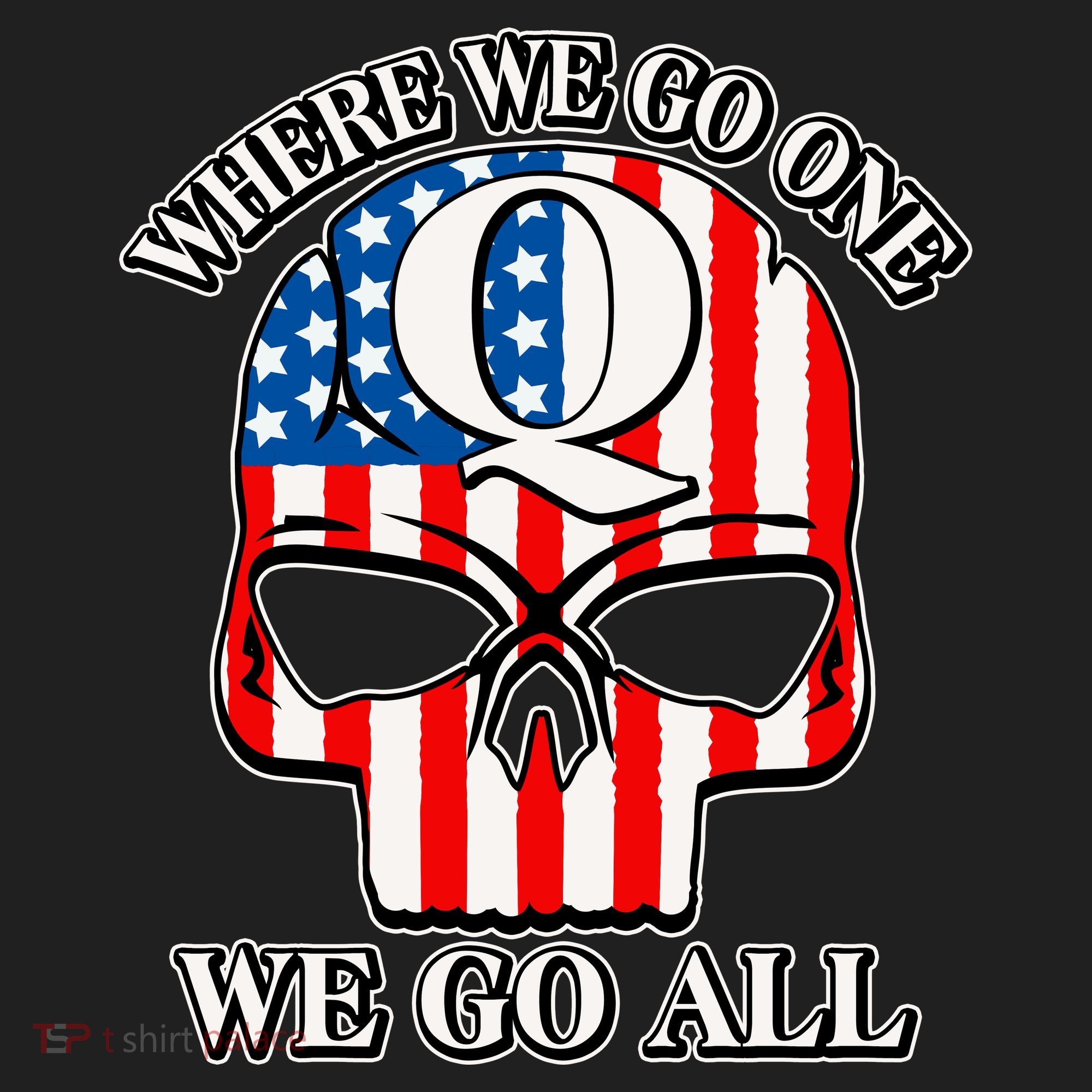 QAnon American Flag Skull Women's Sweatshirt