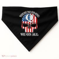 QAnon American Flag Skull USA-Made Doggie Bandana thumb 0