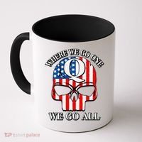 QAnon American Flag Skull Coffee Mug thumb 0