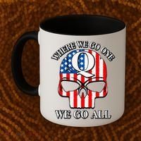 QAnon American Flag Skull Coffee Mug thumb 2