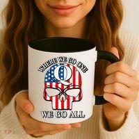 QAnon American Flag Skull Coffee Mug thumb 3