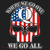 QAnon American Flag Skull Beanie thumb 2