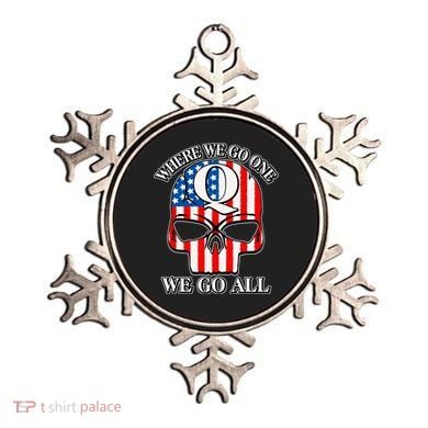 QAnon American Flag Skull Ornament