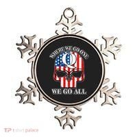 QAnon American Flag Skull Ornament thumb 0