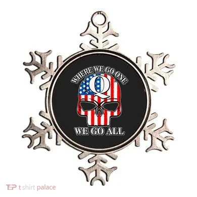 QAnon American Flag Skull Ornament