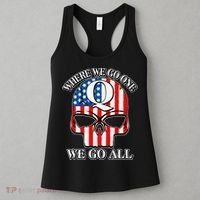QAnon American Flag Skull Women's Tank Top thumb 3