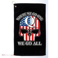 QAnon American Flag Skull Golf Towel thumb 0