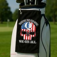QAnon American Flag Skull Golf Towel thumb 2