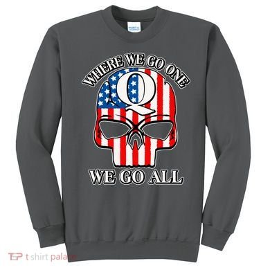 QAnon American Flag Skull Sweatshirt