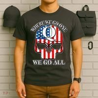 QAnon American Flag Skull T-Shirt thumb 6
