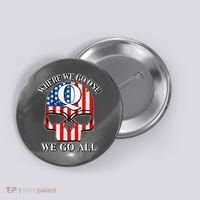 QAnon American Flag Skull Button thumb 0