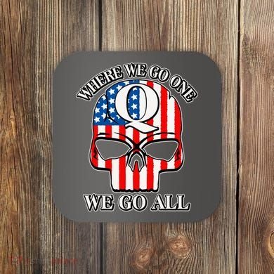 QAnon American Flag Skull Coaster