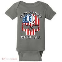 QAnon American Flag Skull Baby Bodysuit thumb 0