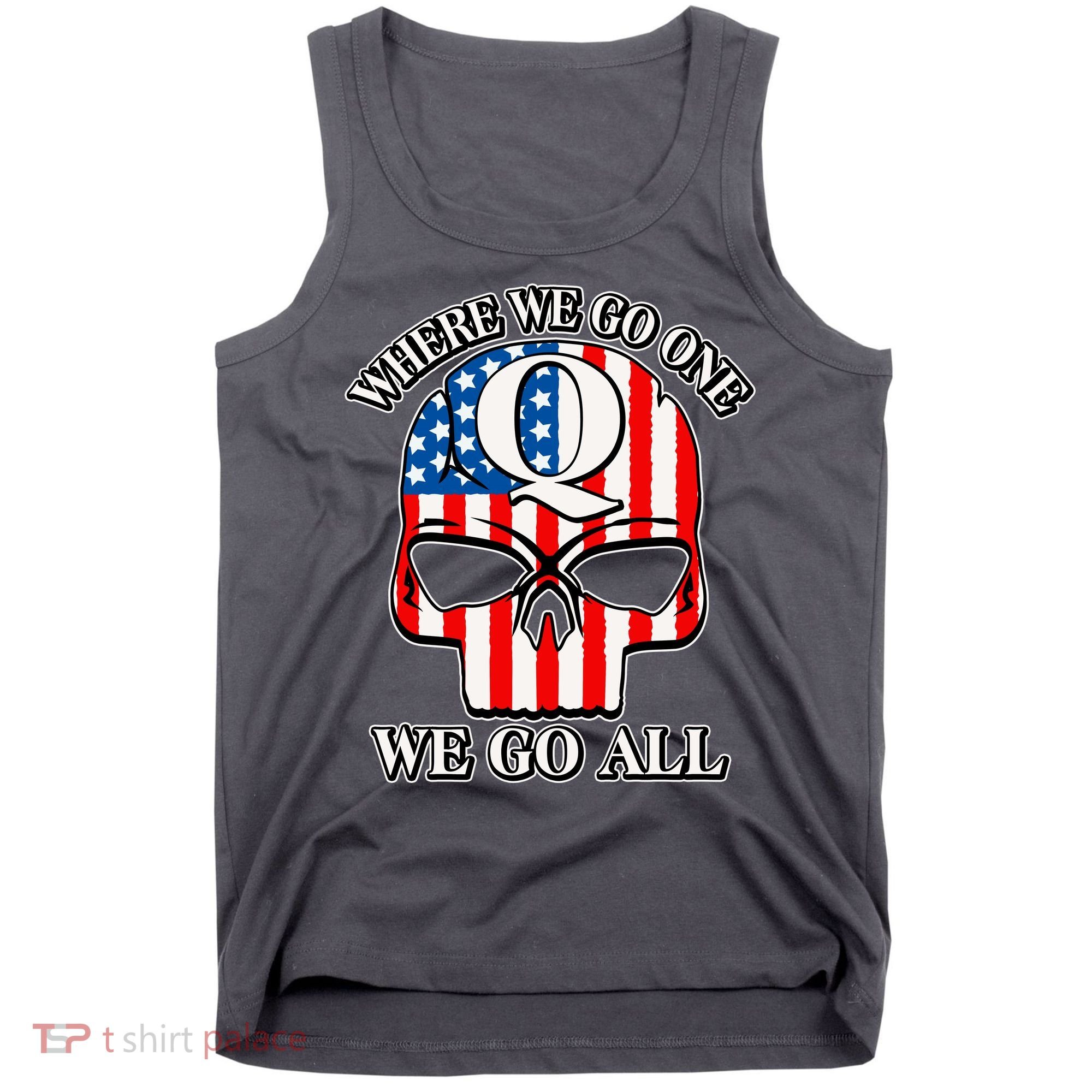 QAnon American Flag Skull Tank Top