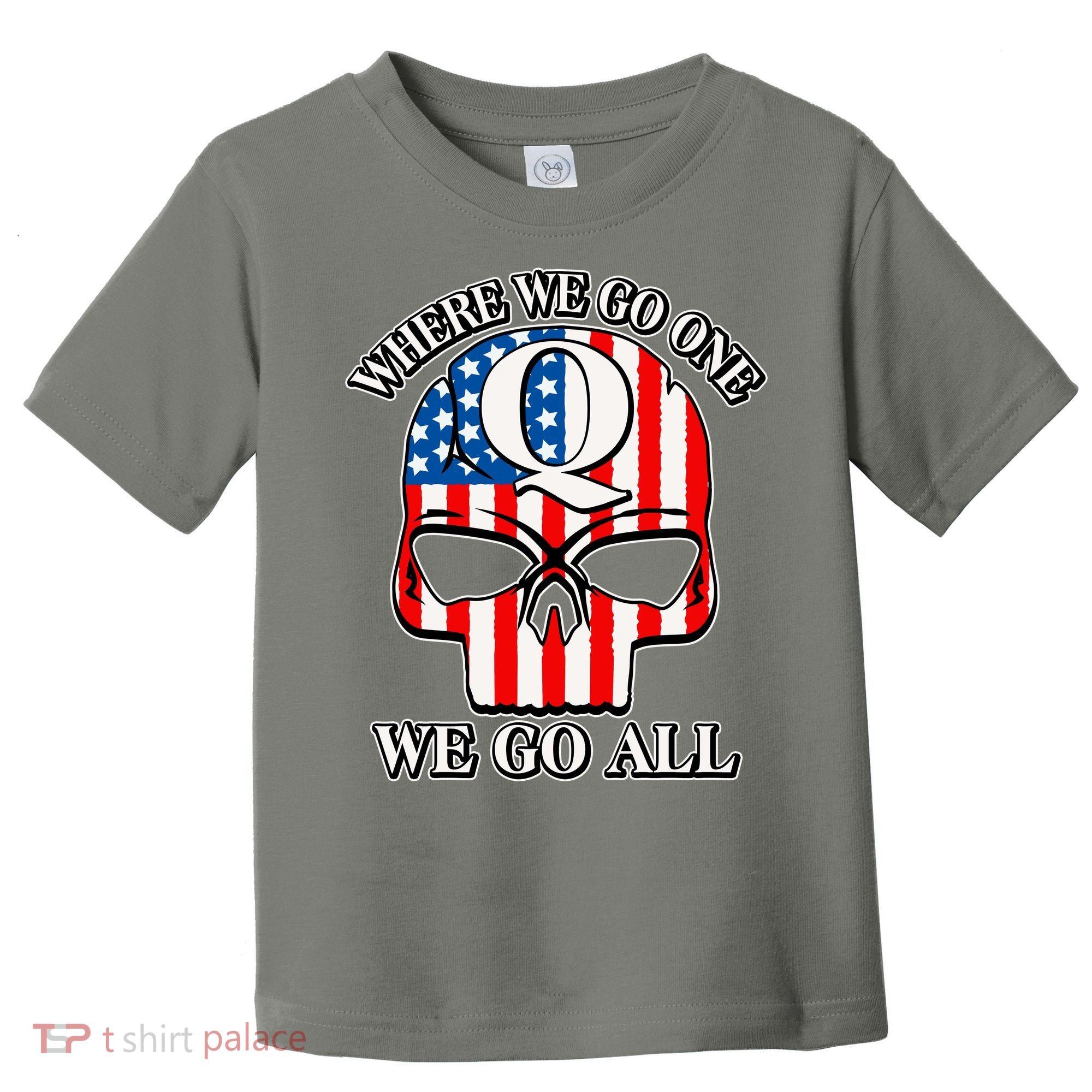 QAnon American Flag Skull Toddler T-Shirt