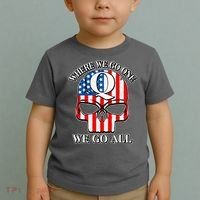 QAnon American Flag Skull Toddler T-Shirt thumb 2