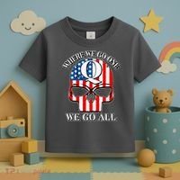 QAnon American Flag Skull Toddler T-Shirt thumb 3