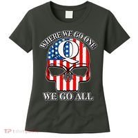 QAnon American Flag Skull Women's T-Shirt thumb 0