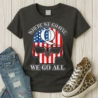 QAnon American Flag Skull Women's T-Shirt thumb 3