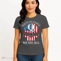 QAnon American Flag Skull Women's T-Shirt thumb 4