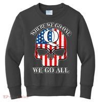 QAnon American Flag Skull Kids Sweatshirt thumb 0