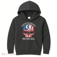 QAnon American Flag Skull Kids Hoodie thumb 0