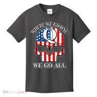 QAnon American Flag Skull Kids T-Shirt thumb 0
