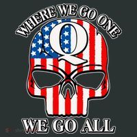 QAnon American Flag Skull Kids T-Shirt thumb 4