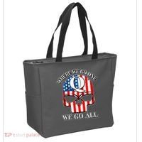QAnon American Flag Skull Tote Bag thumb 2