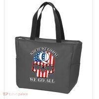 QAnon American Flag Skull Tote Bag thumb 3