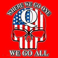 QAnon American Flag Skull Santa Hat thumb 1