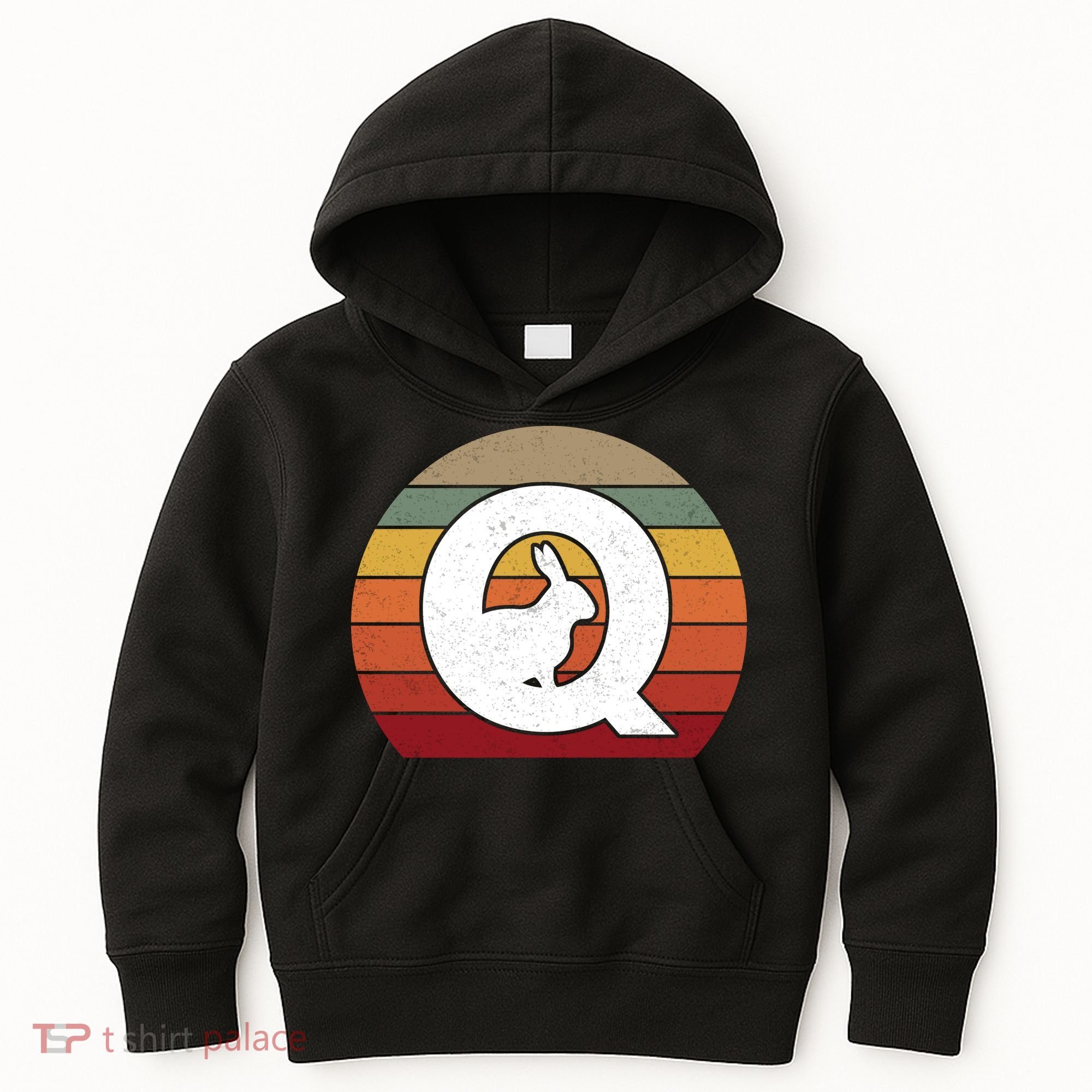 Qanon Conspiracy Rabbit Retro Q Anon Kids Hoodie