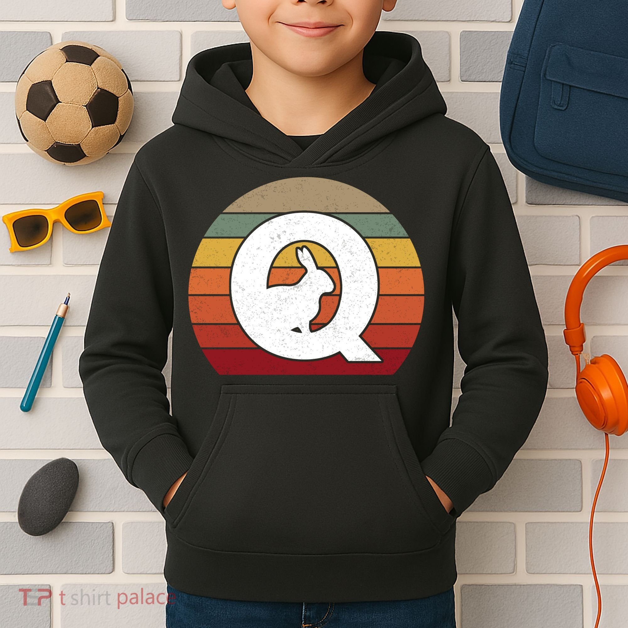 Qanon Conspiracy Rabbit Retro Q Anon Kids Hoodie