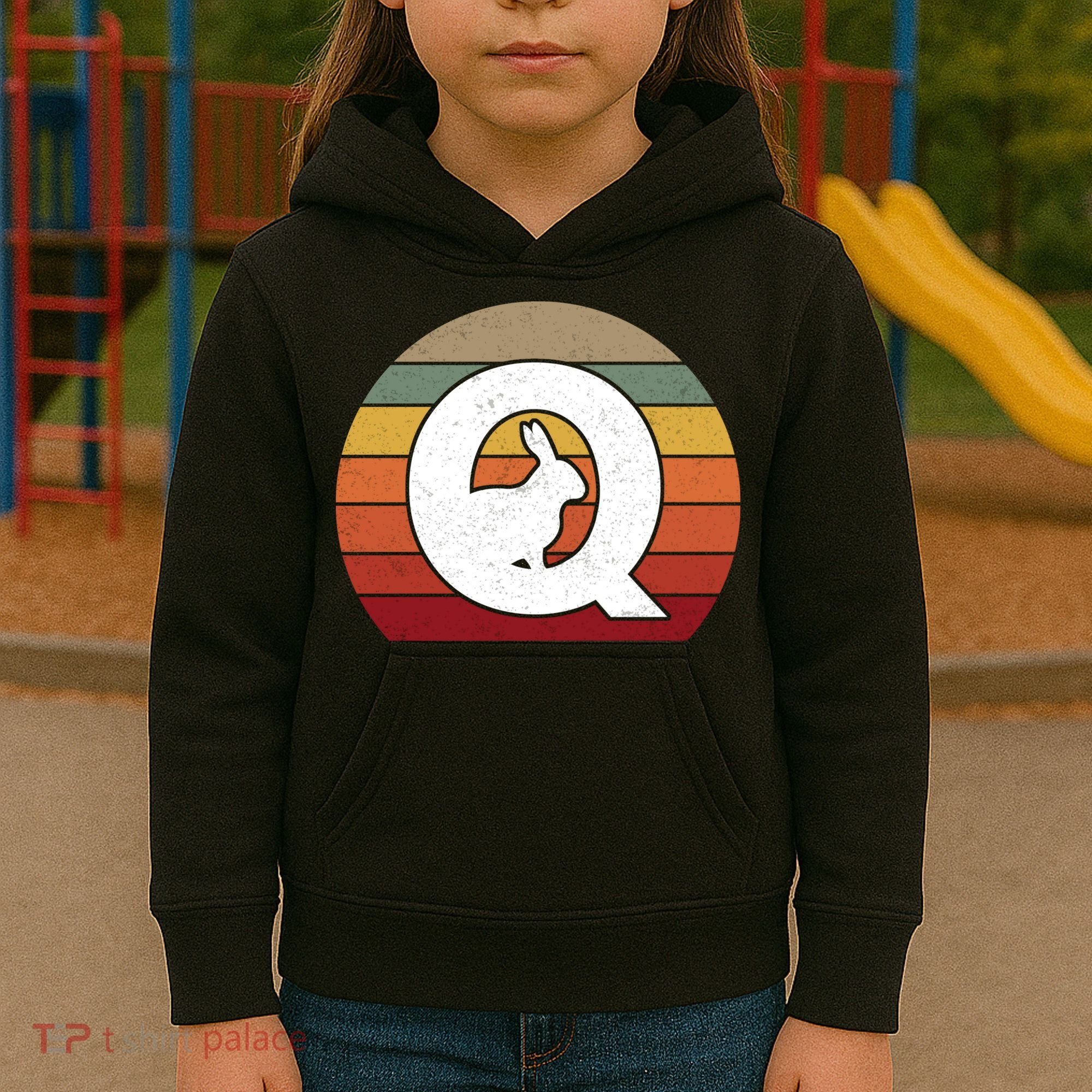 Qanon Conspiracy Rabbit Retro Q Anon Kids Hoodie