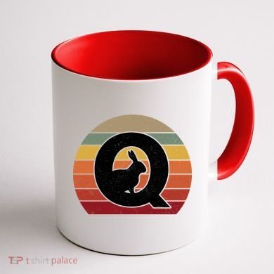 Qanon Conspiracy Rabbit Retro Q Anon Coffee Mug back