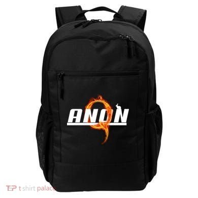 QAnon The Rabbit Storm Fire Logo Backpack