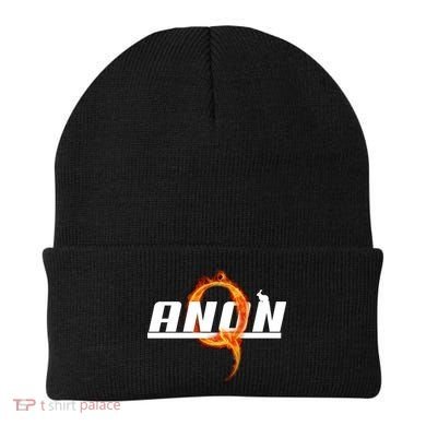 QAnon The Rabbit Storm Fire Logo Beanie
