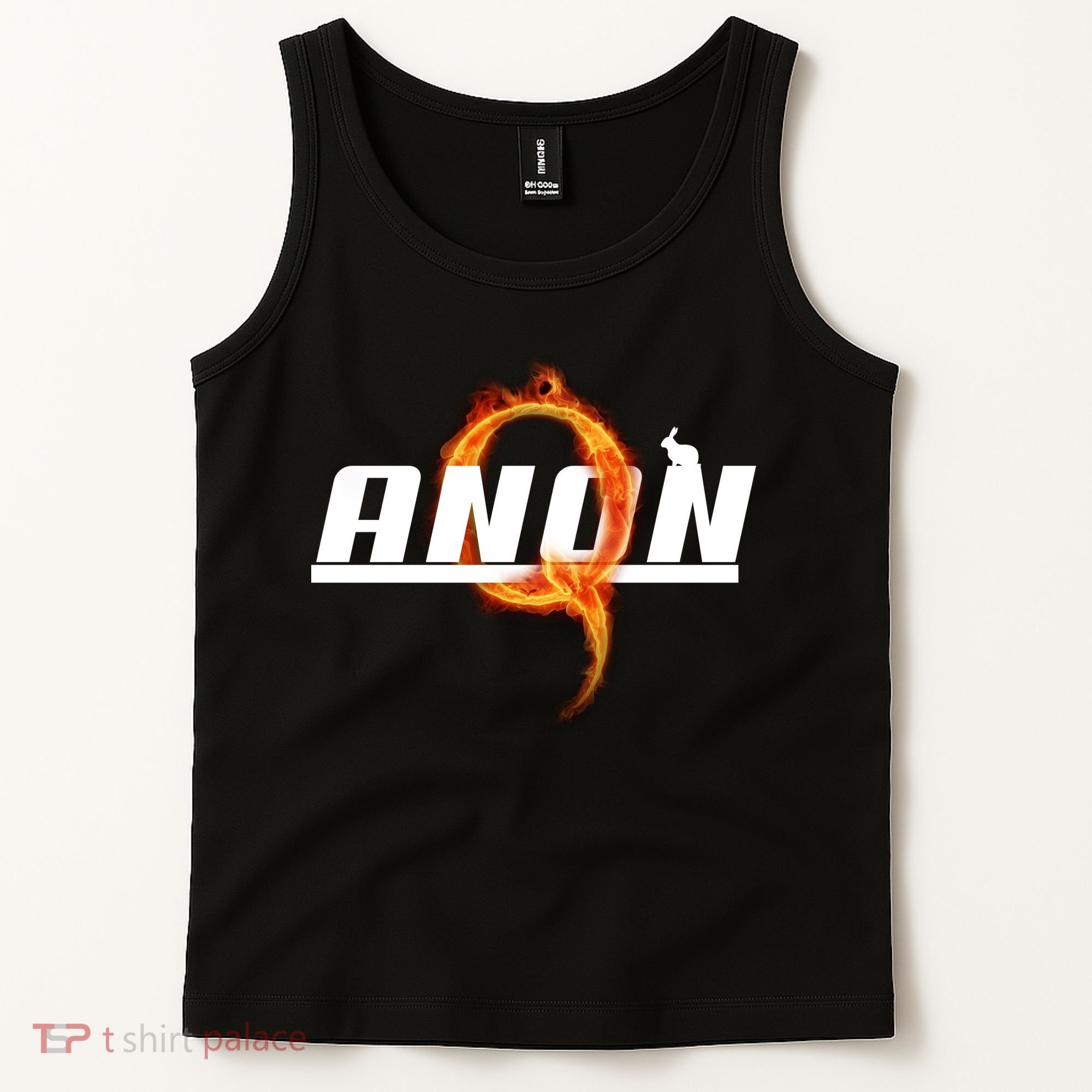 QAnon The Rabbit Storm Fire Logo Tank Top