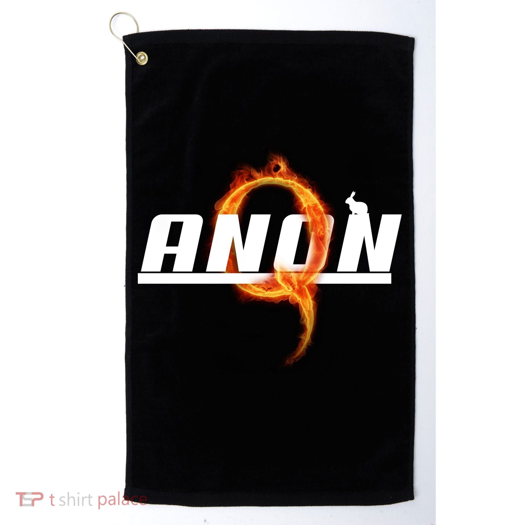 QAnon The Rabbit Storm Fire Logo Golf Towel
