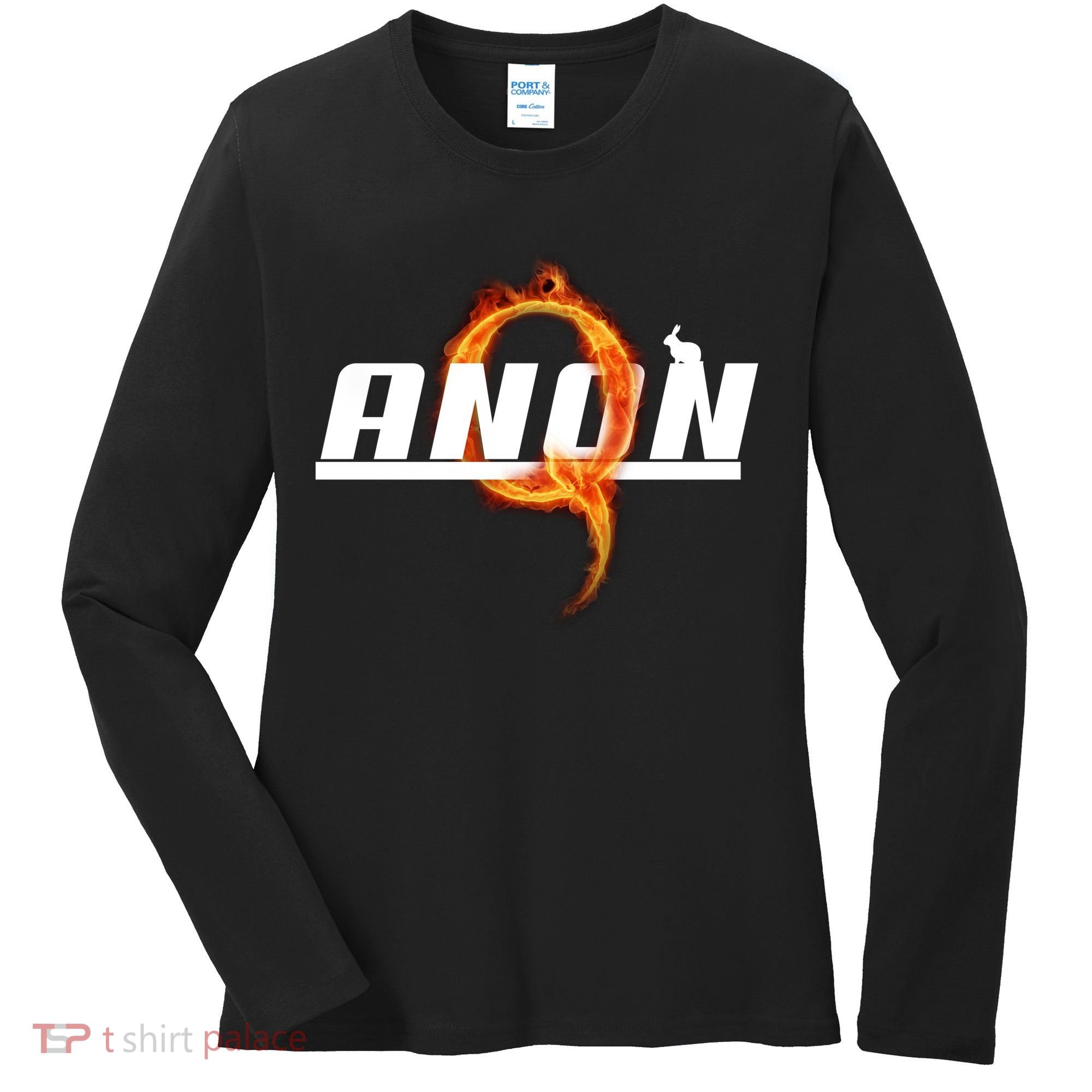 QAnon The Rabbit Storm Fire Logo Women's Long Sleeve Shirt
