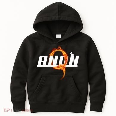 QAnon The Rabbit Storm Fire Logo Kids Hoodie