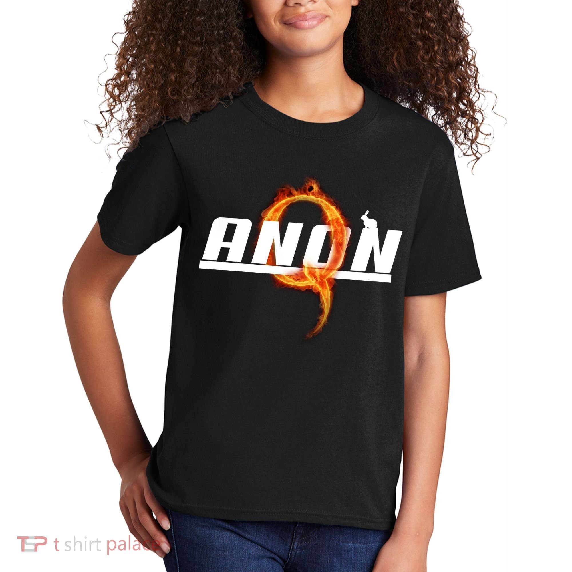 QAnon The Rabbit Storm Fire Logo Kids T-Shirt