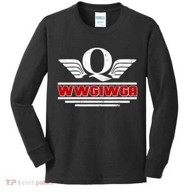 QAnon Wings WWG1WGA Kids Long Sleeve Shirt