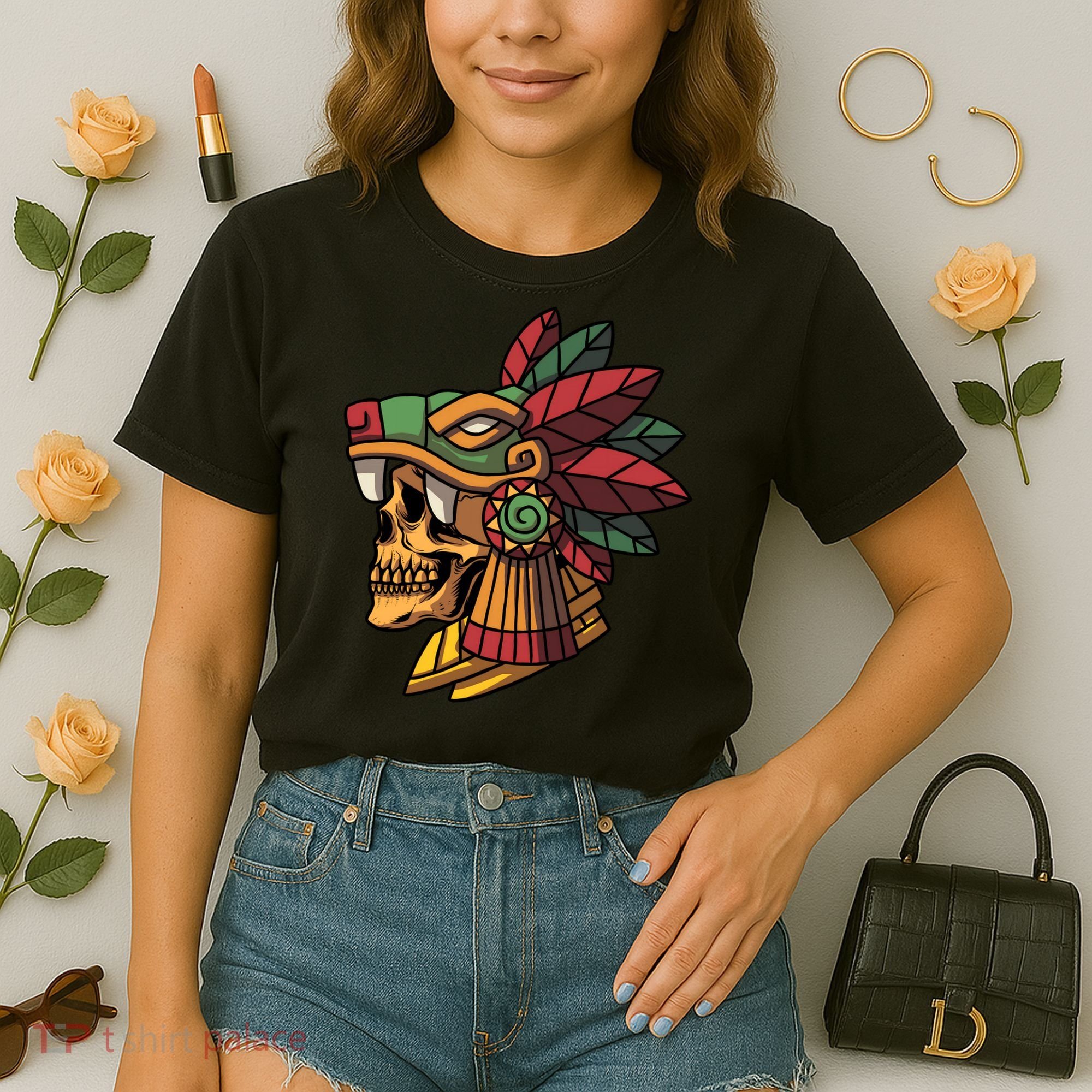 Quetzalcoatl Aztec Skull Mayan Ancient Inca Toltec Gift Comfort Colors Boxy T-Shirt