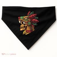 Quetzalcoatl Aztec Skull Mayan Ancient Inca Toltec Gift USA-Made Doggie Bandana thumb 0