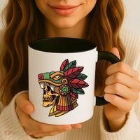 Quetzalcoatl Aztec Skull Mayan Ancient Inca Toltec Gift Coffee Mug thumb 3