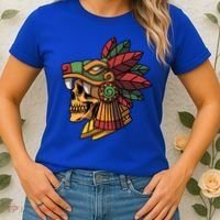 Quetzalcoatl Aztec Skull Mayan Ancient Inca Toltec Gift Women's T-Shirt thumb 2