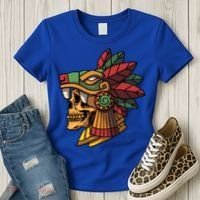 Quetzalcoatl Aztec Skull Mayan Ancient Inca Toltec Gift Women's T-Shirt thumb 3