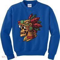 Quetzalcoatl Aztec Skull Mayan Ancient Inca Toltec Gift Kids Sweatshirt thumb 0
